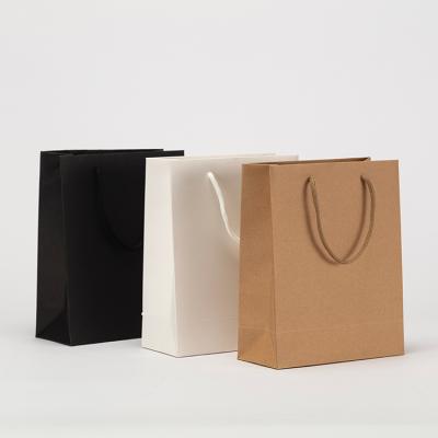 China Recyclable High Quality Foldable Custom Size Brown Kraft Paper Brown White Black Paper Bag for sale