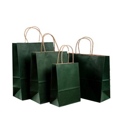 China Recyclable Vertical Size: 6*3*8inch/15*8*21cm Custom Logo Small Kraft Paper Gift Bags With Handles for sale