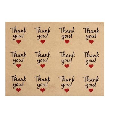 China Scratch Off High Quality Customized Brown Kraft Paper Thank You Adhesive Sticker for sale