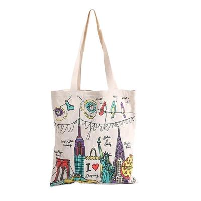 China 100% Custom Printed Canvas Wholesale Eco-Friendly Tote Hand Shopping Cotton Bag Standard Size for sale