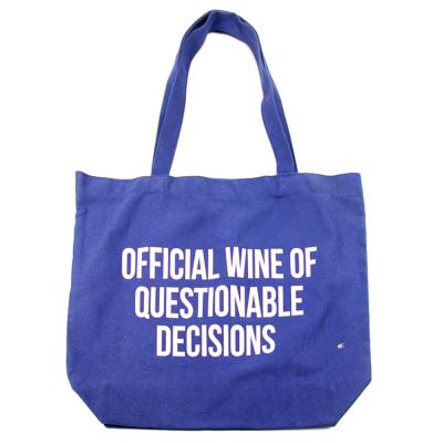 China Eco Friendly Reusable Shopping Cotton Canvas Tote Bag Organic Blue Black White Long Handle Environmentally Friendly for sale