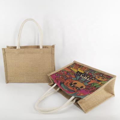 China 100% Cotton Jute Bag Handle Supplier Manufacturers Eco-friendly Single Hessian Bag Online Buying Jute Bags Online Custom Made for sale