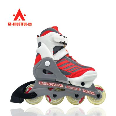 China Leather + Mesh Adjustable Flashing Safe Shoe Price Adjustable Rollers Skate Integrated Skates for sale