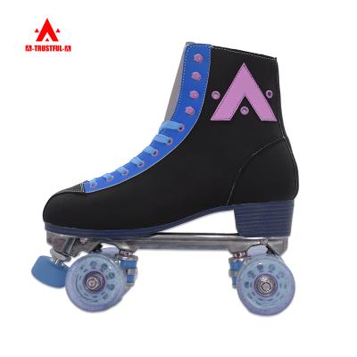 China PP Leather Wholesale Adult PU High Grade Roller Skates, Hot Selling Double Row Four Wheel Roller Skates for sale