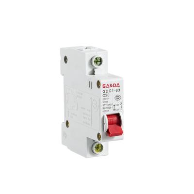 China GADA MCB manufacturer plastic copper CE 1 pole mcb 20 amp circuit breaker for sale