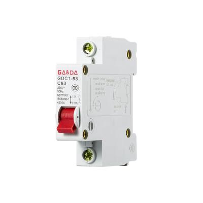 China rccb plastic copper single pole leakage current GADA 1 device protection circuit breaker for sale