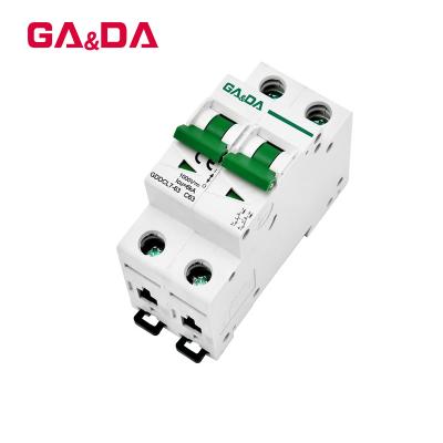 China High Quality 2P 63A 1000V 6ka Mini MCB DC 6KA for sale