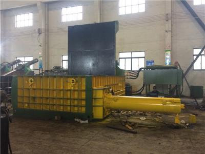 China 90 KW Customized Hydraulic Scrap Metal Baling Press 600 x 600 Bale Size for sale