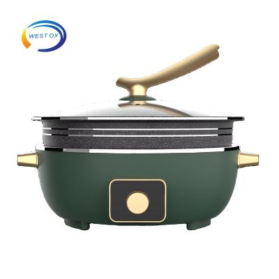 China Hot Selling Adjustable Temperature Electric Grill Pan Multi Function Cooking Pot for sale