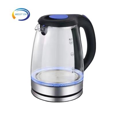 China 360 Degree Home Appliance Low Borosilicate Rotation High Glass Electric Kettle With Temperature Control for sale