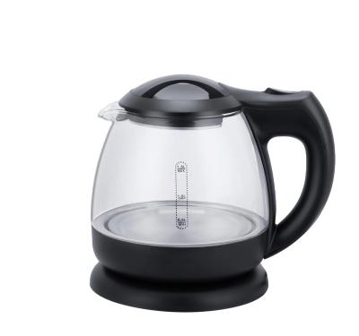 China 360 Rotation Blue Clear Color Tea Kettle Base 1.0L Degree Electric Glass Tea Kettle Samovar Tea Maker for sale