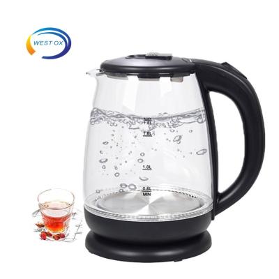 China 360 Degree Base Commercial Fast Heating 360 Rotation Water Jug Glass Pot Rotating Electric Kettle for sale