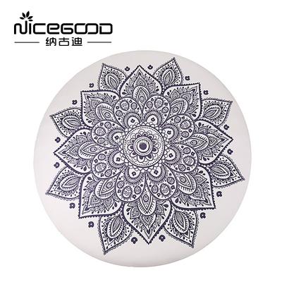 China Washable Premium Quality Durable Non Slip Odorless Custom Printing White Round Meditatio Yoga Mat Large For Exercise for sale