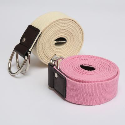 China High Quality Machine Washable 100% Cotton Yoga Strap Belt For Waist Leg Arm for sale