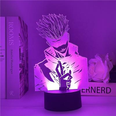 China Manga Lamp Cool Gift Child Jujutsu Kaisen Gojo Satoru Figure For Kids Bedroom Decor Night Light Table 3D Minimalist Night Light Anime Lamp for sale