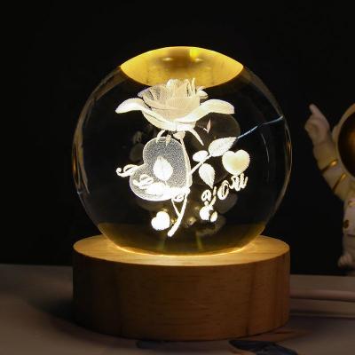 China ABS 3d Crystal Ball Night Light USB Kids Moon Lights Music Box Lamp Universe Galaxy Earth Filling Globe Opens Home Office Decor for sale