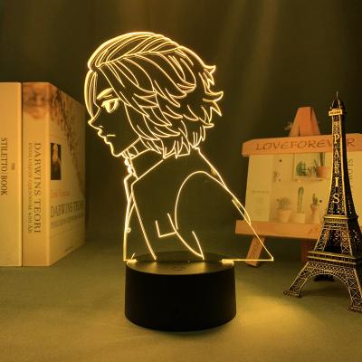 China Minimalist Manga Led Lamp Tokyo Revengers Mikey Figure for Kids Bedroom Decor Night Light Birthday Gift Desk Tokyo Avengers 3d Light Anime for sale