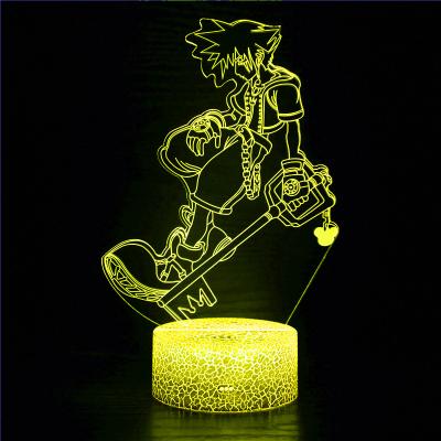 China Minimalist Japan Anime Kingdom Heart LED Night Light Touch Sensor Kids Room Decoration Birthday Christmas 3d Gift Light for sale