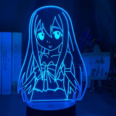 China Minimalist Anime Fairy Tail Natsu Dragneel and Erza Scarlet Embrace Night Light Led Touch Sensor Nightlight for Kid Room Decor Table 3d Lamp for sale