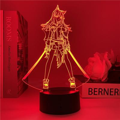 China Arknights Color Changing 3D Illusion Light Lamp Game Warm Light For Bedroom Decor LED Atmosphere Light Bedside Night Lamps Kids Gift for sale