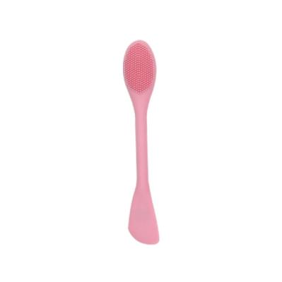 China Long Handle Makeup Tool DIY Cosmetic Facial Mask Applicator Brush Soft Silicone Double-Ended Mask Brush Maker for sale