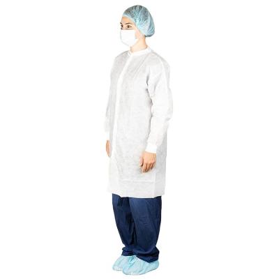 China Medical Hospital PP Nonwoven Doctor Lab Coat With Elastic Or Knitted Cuffs for sale