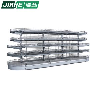 China Wire Mesh Double Sided Gondola Supermarket Shelf Rack Display Rack for sale