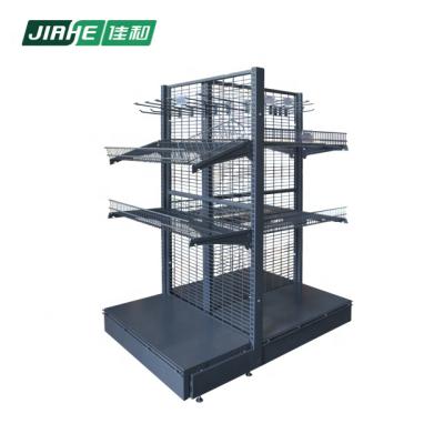 China High Quality Double Sided Metal Wire Mesh Display Gondola Shelving and Supermarket Shelves for sale