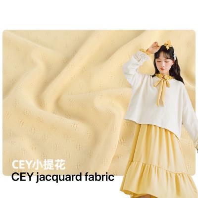 China Shrink-Resistant In 140gsm CEY 3D Small Jacquard Fabric Running Women Dress Spring Summer Fabric for sale