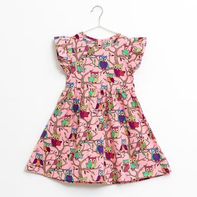 China Anti-wrinkle 100% Cotton Baby Dresses Floral Kids Girls Clothes Summer Cute Dressy Dress for sale