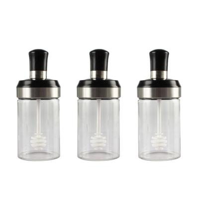 China Kitchen Decorative Spice Frying Oil Frying Oil Glass Jars Spice Glass Bottles With Spoon Wholesale for sale