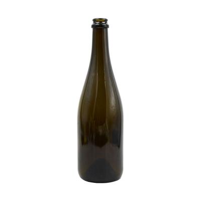 China Wholesale Recyclable Round 750ml Champagne Bottles Glass Empty Wine Bottles for sale