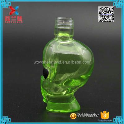 China Foreign Hot Sale 50ml Shaped Beverage Cool Beverage Design Green Glass Wine Bottles for sale