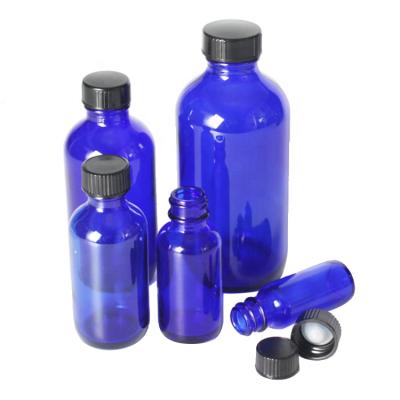 China Blue & Amber Glass Boston Round Clear Personal Care Free Samples Bottles For Lotion 1oz 2oz 4oz 8oz 16oz 32oz for sale