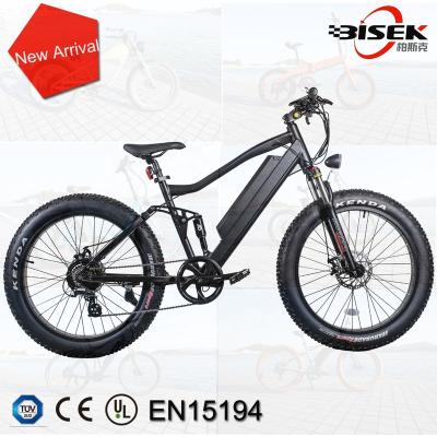 China Aluminum alloy high power full suspension 500w mtb city electric bicycle e bike long fat tire mountain for sale