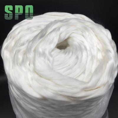 China Hot selling undyed silkworm cocoon mulberry silk fiber silk top for blending with merino fiber, factory price for sale