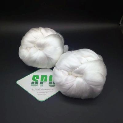 China Pure raw white mulberry silk 100% silk fiber top and mulberry silk sliver for blending with cotton fiber for sale