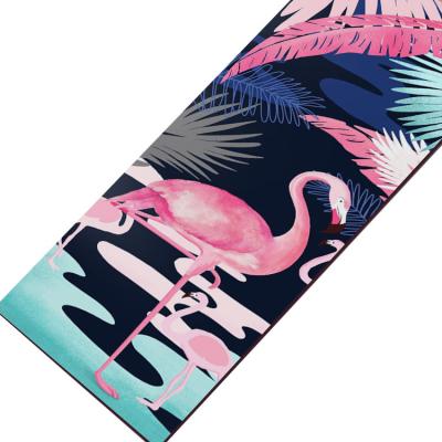 China Zhuoyi Ecofridely Durable Yoga Mat Custom Printed Home Use Sude Rounde Natural Yoga Mat 6mm 183x68cm Sude for sale