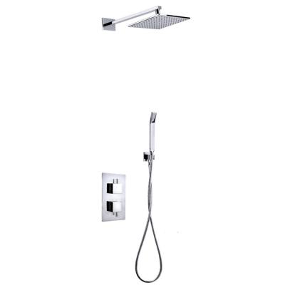 China Without Double Slide Bar Thermostatic Concealed Valve With Square Handset, Shower Arm, 8