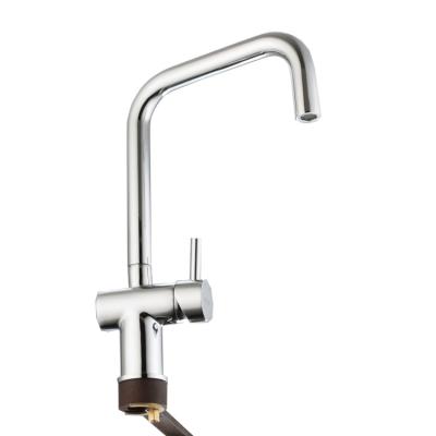 China Single Lever Brass Kitchen Faucet Mixer Sink Single Handle Kitchen Faucet Chromed for sale