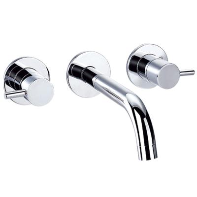 China Hot Sales HPB59-1Modern Electric Faucets Bathroom Basin Faucets 2 Handles Polish Silver Chrome Wall Mounted Mixer Taps Kit for sale