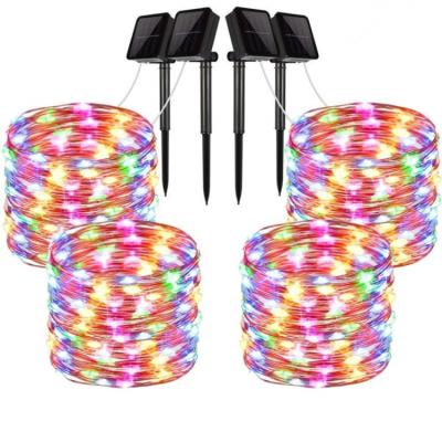 China Cooper Wire String Light Factory Hot Sales New Design Input Voltage Dc1.2v 8 Models Lighting Outdoor Solar Light for sale