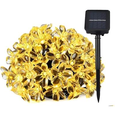 China Wholesale Christmas Decoration Cherry Blossom String Light Solar Power Outdoor Waterproof Decorative Christmas Light Lamp for sale