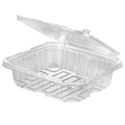 China Disposable Rectangular System PET Tamper Evident Salad Container for sale