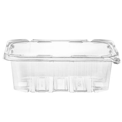 China Disposable Disposable PET Hinged Box Rectangular Tamper Evident Clear Boxes for sale