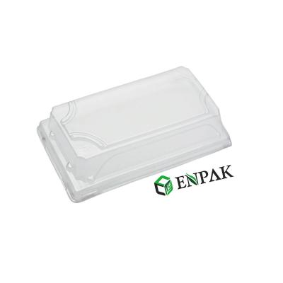 China Sustainable Biodegradable Disposable Sugarcane Sushi Trays With Lamination Lid for sale