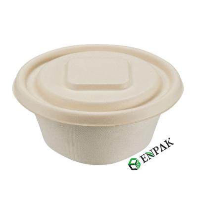 China Restaurant Serving Sugar Cane Salad Disposable Compostable Biodegradable Soup Bowl for sale