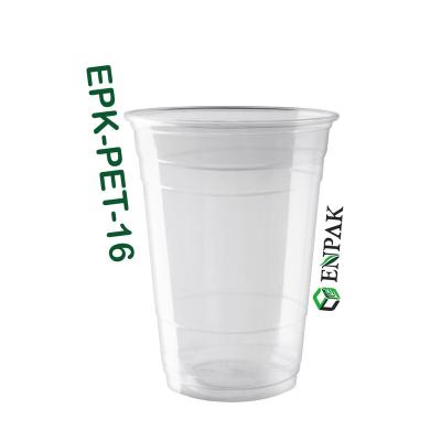 China Taiwan Single Wall Disposable Drinks Cup 16 Ounce PET Plastic Cups To Go Cups for sale