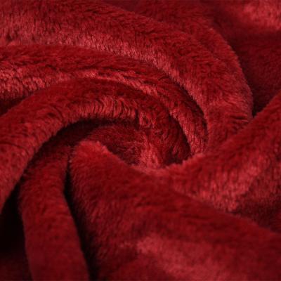 China Flannel fleece fabric Wholesale Customized Fluffy Warm Thick Plaid Fabric Solid Jacquard Cation Flannel Fabric for sale