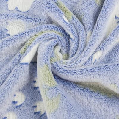 China Flannel fabric Wholesale High Quality Smoothly 100%Polyester Noctilucent Jacquard Flannel Fabric For Throw for sale